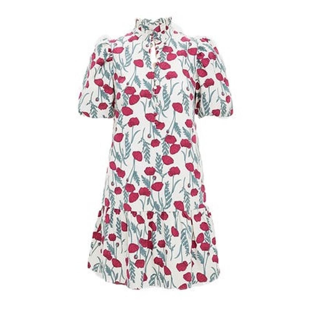 HYACINTH HOUSE Red Amaryllis Floral Mimsy Mini Dress Size M NWT - Picture 6 of 6